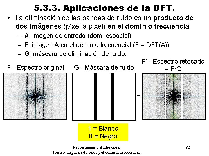 5. 3. 3. Aplicaciones de la DFT. • La eliminación de las bandas de