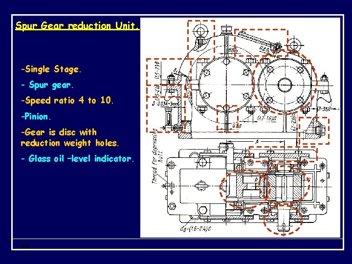 Spur Gear reduction Unit. -Single Stage. - Spur gear. -Speed ratio 4 to 10.