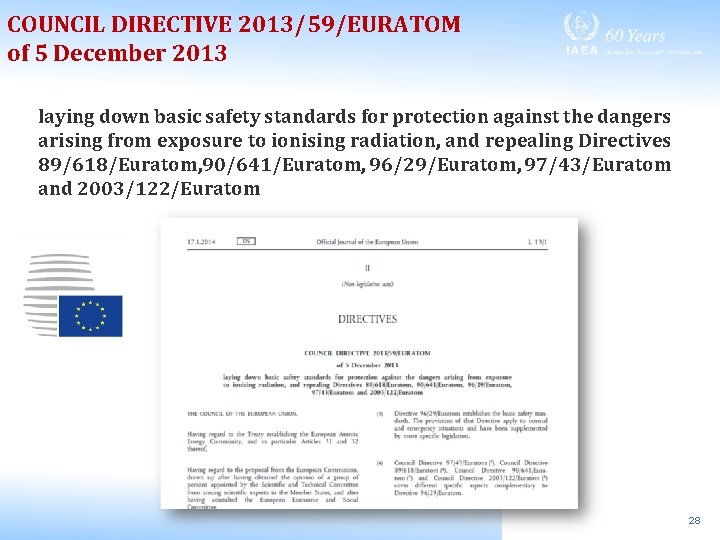 COUNCIL DIRECTIVE 2013/59/EURATOM of 5 December 2013 laying down basic safety standards for protection