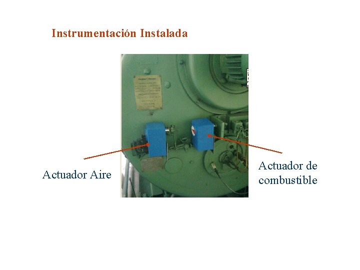 Instrumentación Instalada Actuador Aire Actuador de combustible Instrumentación Instalada Actuador Aire Actuador de combustible