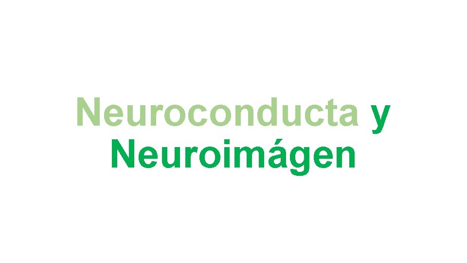 Neuroconducta y Neuroimágen 