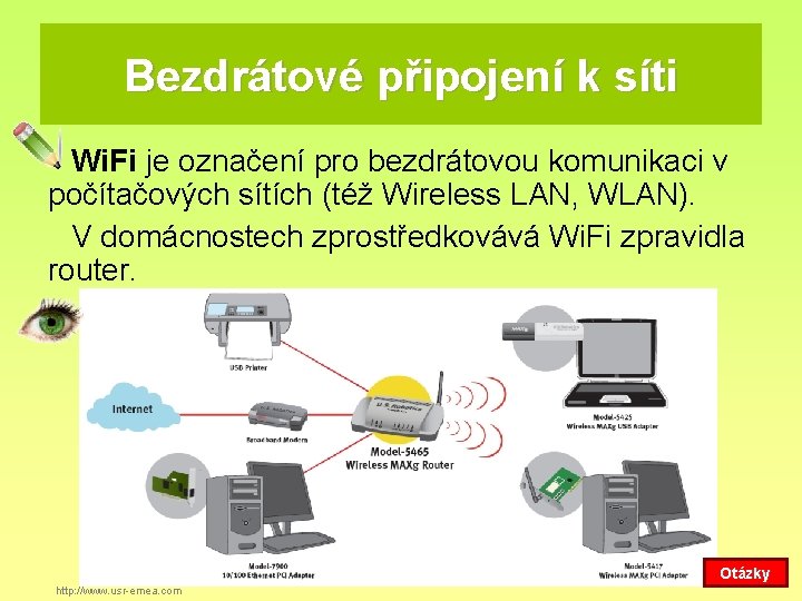 Bezdrátové připojení k síti Wi. Fi je označení pro bezdrátovou komunikaci v počítačových sítích