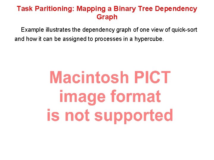 Task Paritioning: Mapping a Binary Tree Dependency Graph Example illustrates the dependency graph of