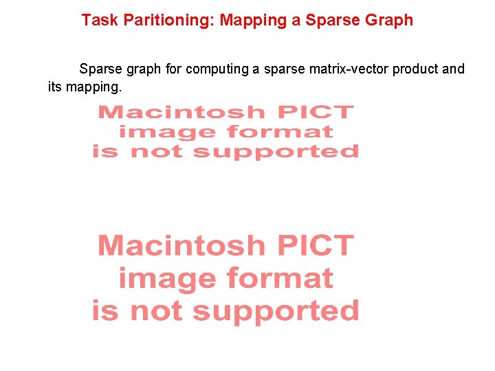 Task Paritioning: Mapping a Sparse Graph Sparse graph for computing a sparse matrix-vector product