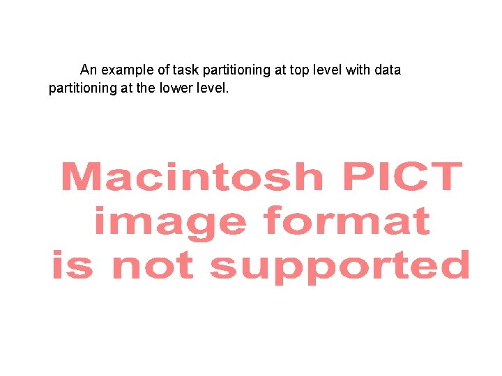 An example of task partitioning at top level with data partitioning at the lower