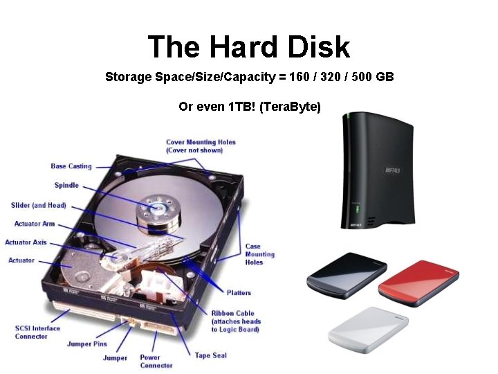 The Hard Disk Storage Space/Size/Capacity = 160 / 320 / 500 GB Or even