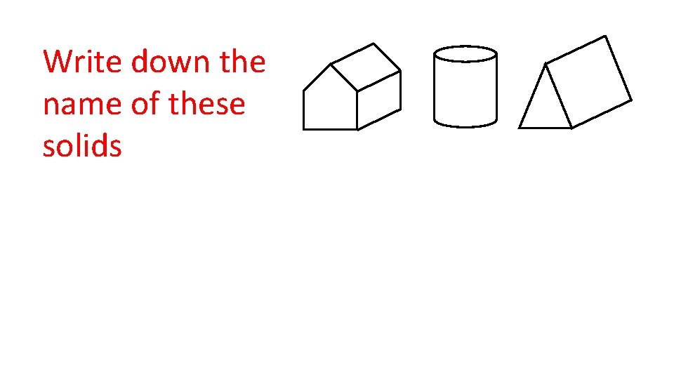 Write down the name of these solids 