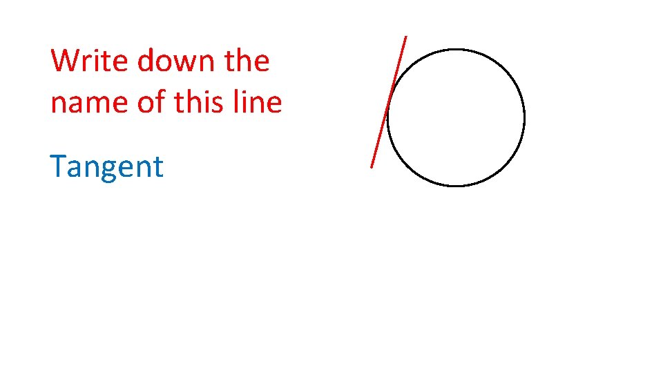 Write down the name of this line Tangent 