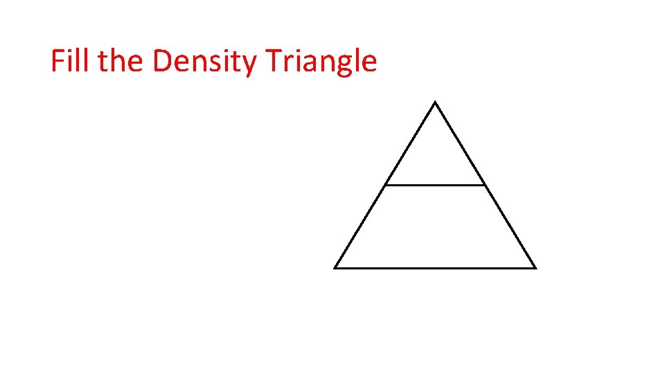 Fill the Density Triangle 