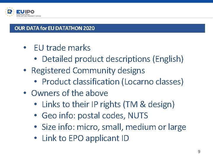 OUR DATA for EU DATATHON 2020 • EU trade marks • Detailed product descriptions