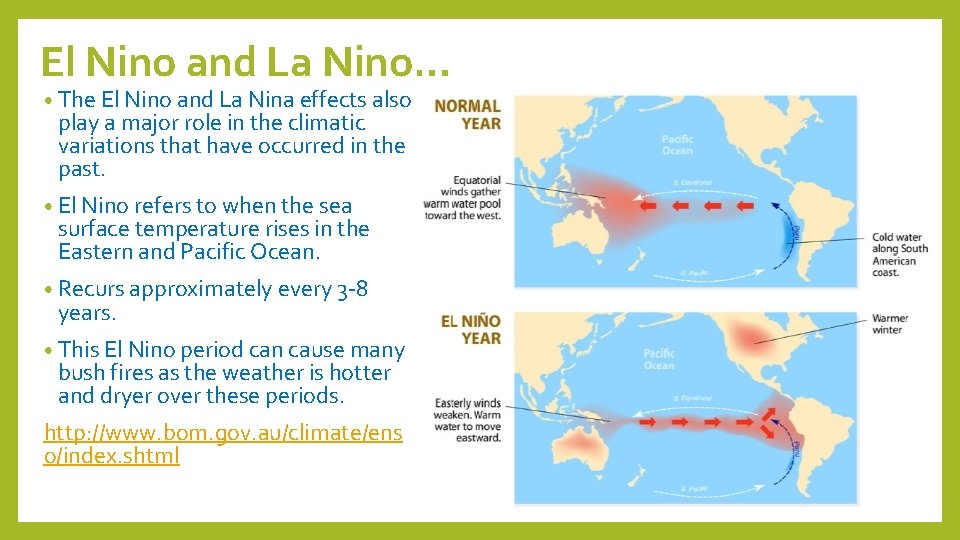 El Nino and La Nino… • The El Nino and La Nina effects also