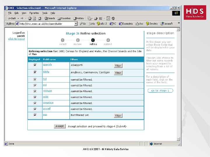 AHC-UK 2001 - © History Data Service 