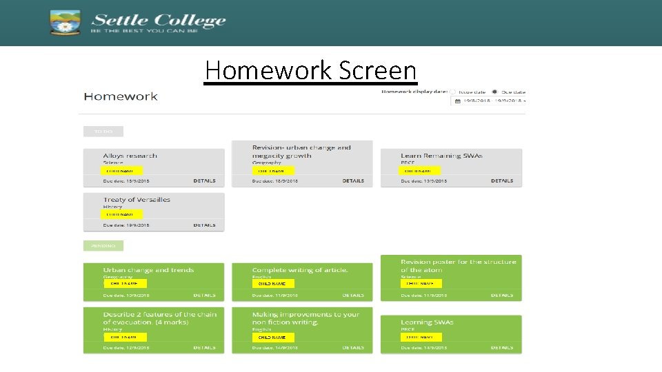 Homework Screen 