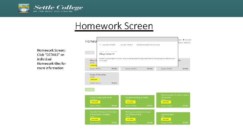 Homework Screen 