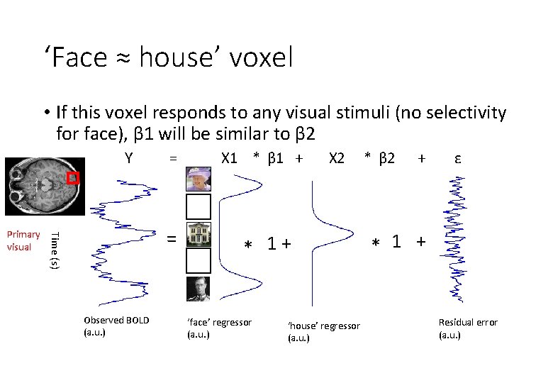 ‘Face ≈ house’ voxel • If this voxel responds to any visual stimuli (no