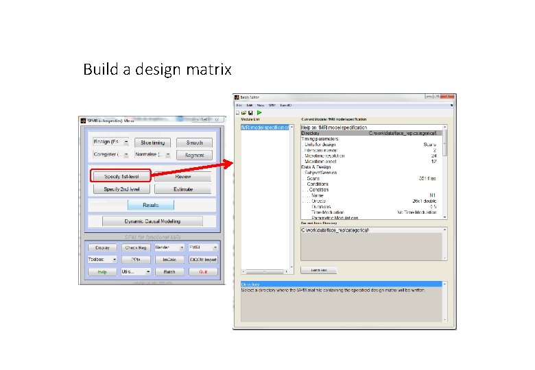 Build a design matrix 