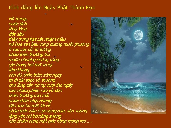 Kính dâng lên Ngày Phật Thành Đạo Hồ trong, nước tịnh thấy lòng đáy