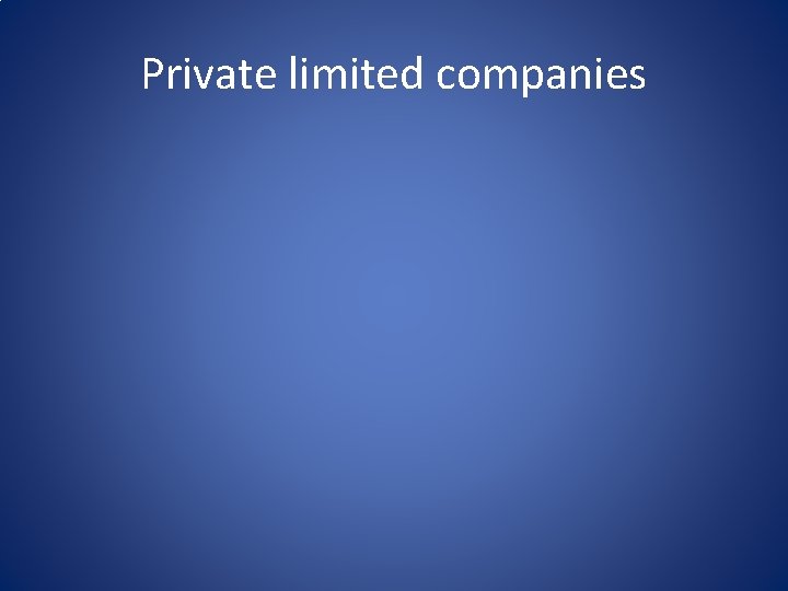 Private limited companies 