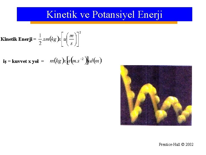 Kinetik ve Potansiyel Enerji Kinetik Enerji = iş = kuvvet x yol = Prentice-Hall