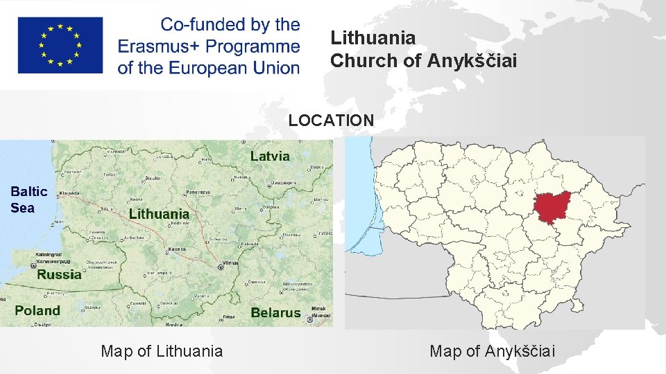 Lithuania Church of Anykščiai LOCATION Map of Lithuania Map of Anykščiai 
