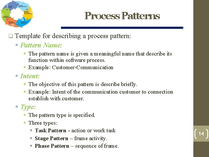 Process Patterns Template for describing a process pattern: Pattern Name: The pattern name is Process Patterns Template for describing a process pattern: Pattern Name: The pattern name is