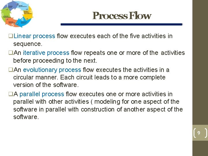 Process Flow Linear process flow executes each of the five activities in sequence. An Process Flow Linear process flow executes each of the five activities in sequence. An