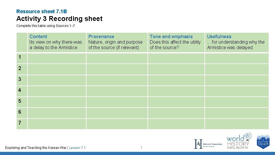 Resource sheet 7 1 B Activity 3 Recording