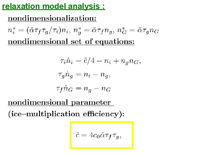 relaxation model analysis : 