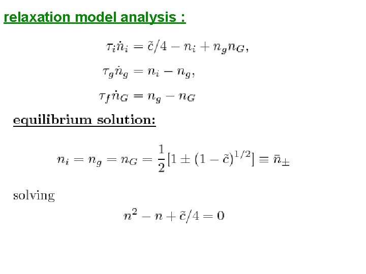relaxation model analysis : 