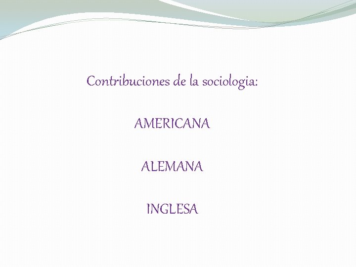 Contribuciones de la sociologia: AMERICANA ALEMANA INGLESA 