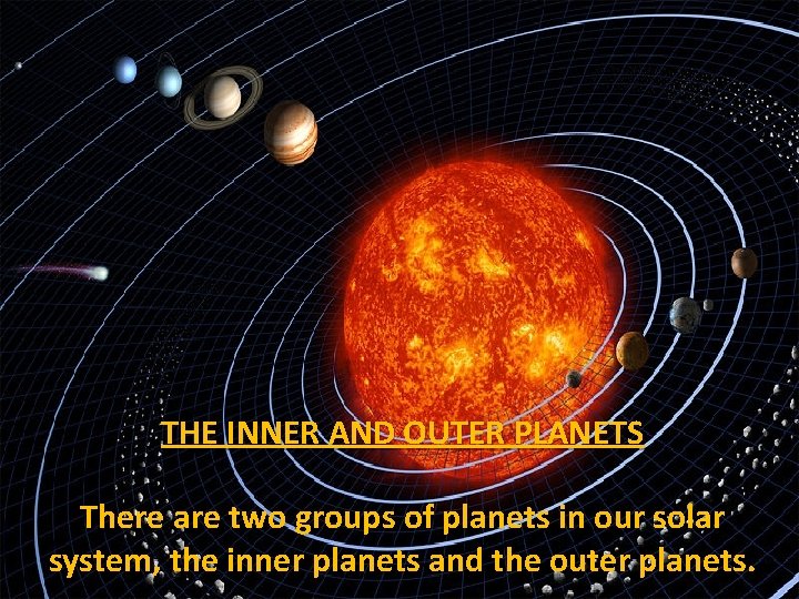 THE INNER AND OUTER PLANETS There are two groups of planets in our solar