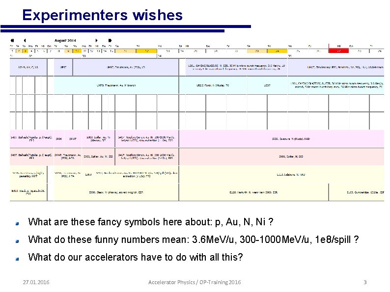  • Experimenters wishes What are these fancy symbols here about: p, Au, N,