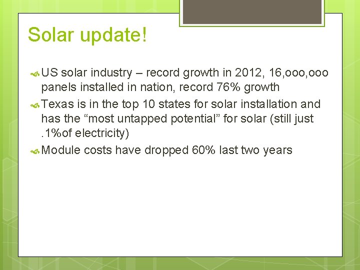 Solar update! US solar industry – record growth in 2012, 16, ooo panels installed