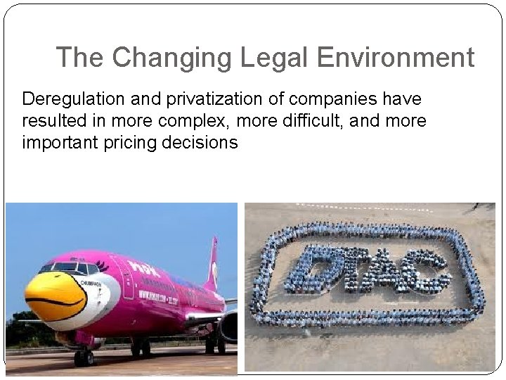 The Changing Legal Environment Deregulation and privatization of companies have resulted in more complex,