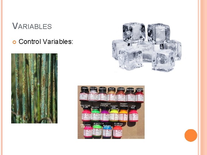 VARIABLES Control Variables: VARIABLES Control Variables: