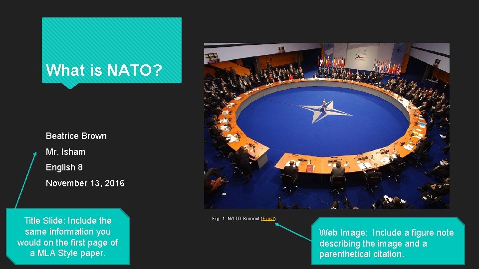 What is NATO? Beatrice Brown Mr. Isham English 8 November 13, 2016 Title Slide: