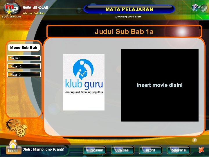 NAMA SEKOLAH ? MATA PELAJARAN Alamat Sekolah LOGO SEKOLAH www. mampumedia. com Judul Sub