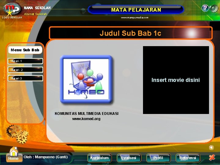 NAMA SEKOLAH ? MATA PELAJARAN Alamat Sekolah LOGO SEKOLAH www. mampumedia. com Judul Sub