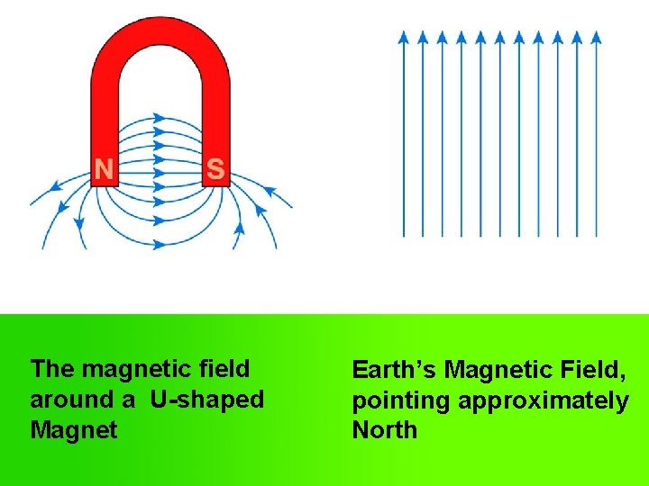 The magnetic field around a U-shaped Magnet Earth’s Magnetic Field, pointing approximately North 
