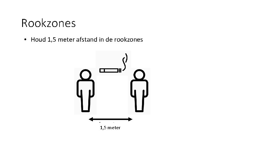 Rookzones • Houd 1, 5 meter afstand in de rookzones 1, 5 meter 