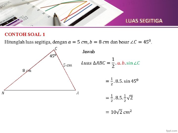LUAS SEGITIGA CONTOH SOAL 1 Jawab 