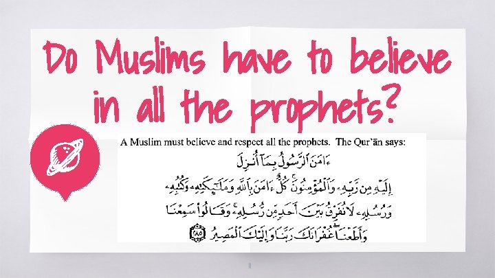 Do Muslims have to believe in all the prophets? 11 
