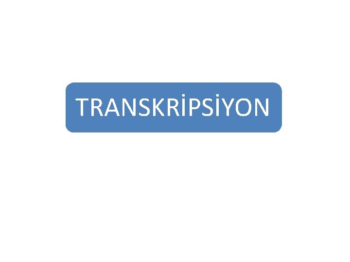 TRANSKRİPSİYON 