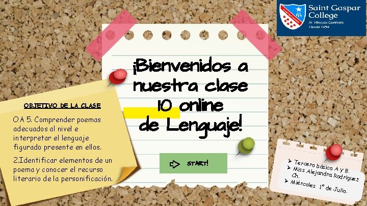 OBJETIVO DE LA CLASE OA 5. Comprender poemas adecuados al nivel e interpretar el