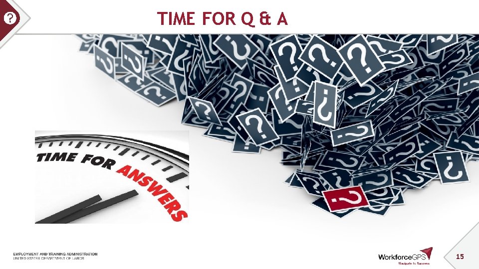 TIME FOR Q & A 15 TIME FOR Q & A 15