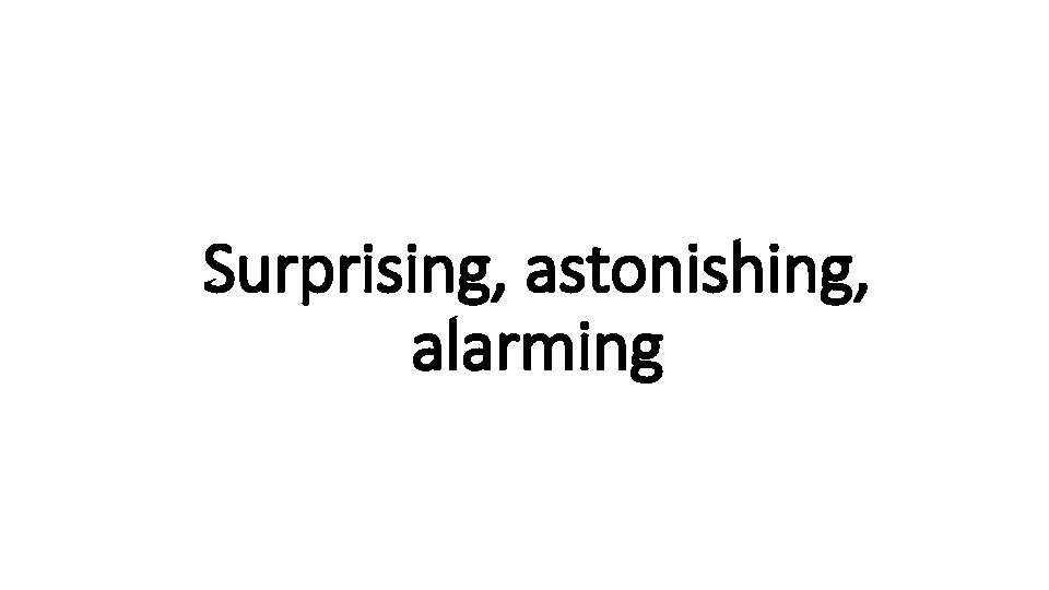 Surprising, astonishing, Indecisive alarming 