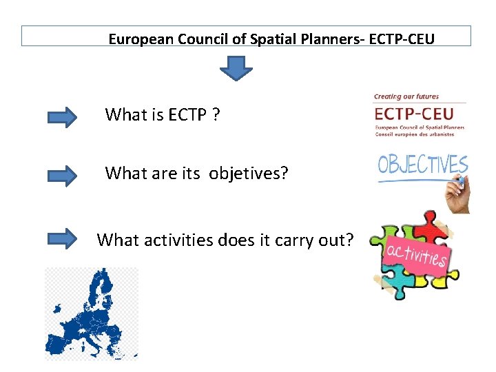 European Council of Spatial Planners- ECTP-CEU What is ECTP ? What are its objetives?