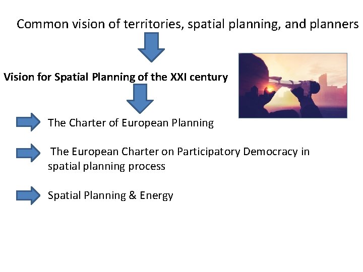 Common vision of territories, spatial planning, and planners Vision for Spatial Planning of the