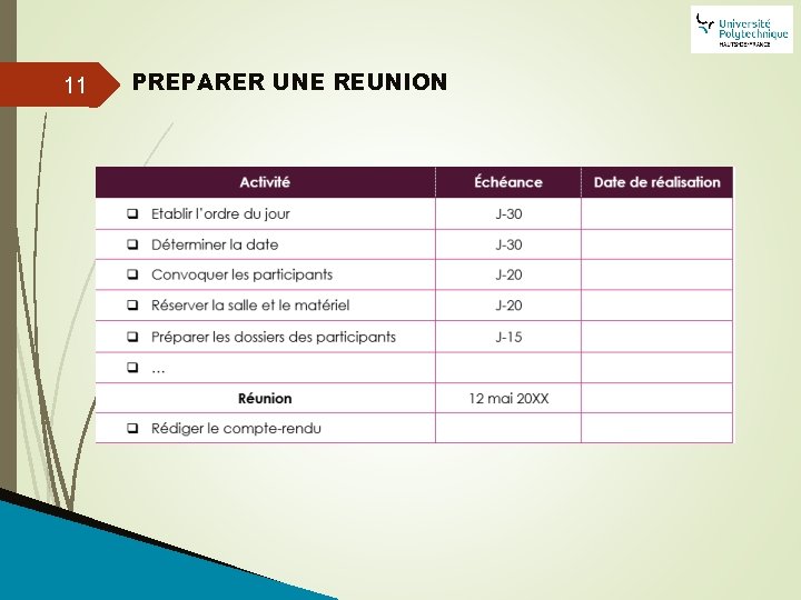 11 PREPARER UNE REUNION 