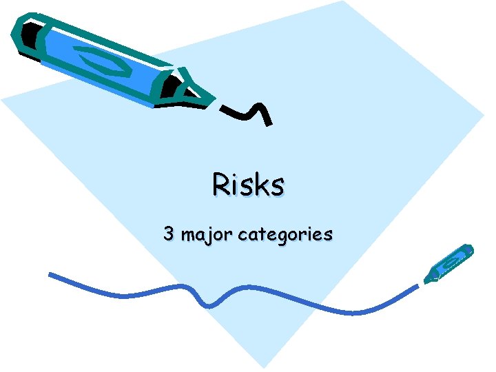 Risks 3 major categories 